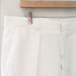 Men’s Ralph Lauren, white linen trousers.